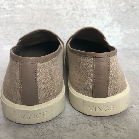 Vince Women’s Sneaker Preston Natural Linen Slip On Loafer Flat Size 6.5 - Picture 5 of 12